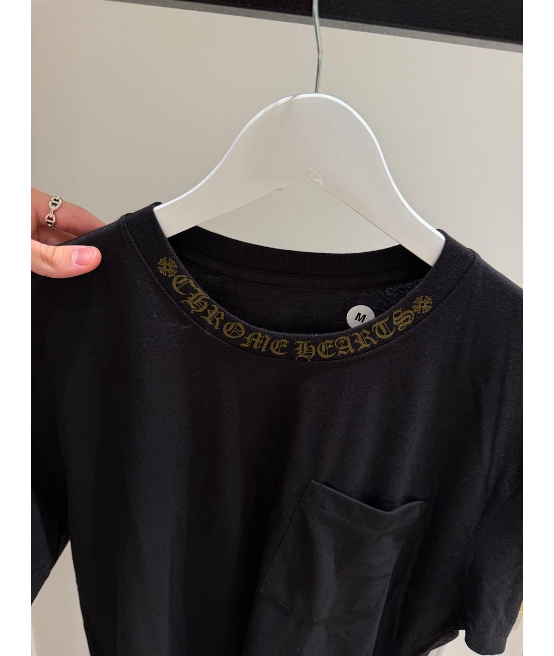 CHROME HEARTS Черная хлопковая футболка, фото 2