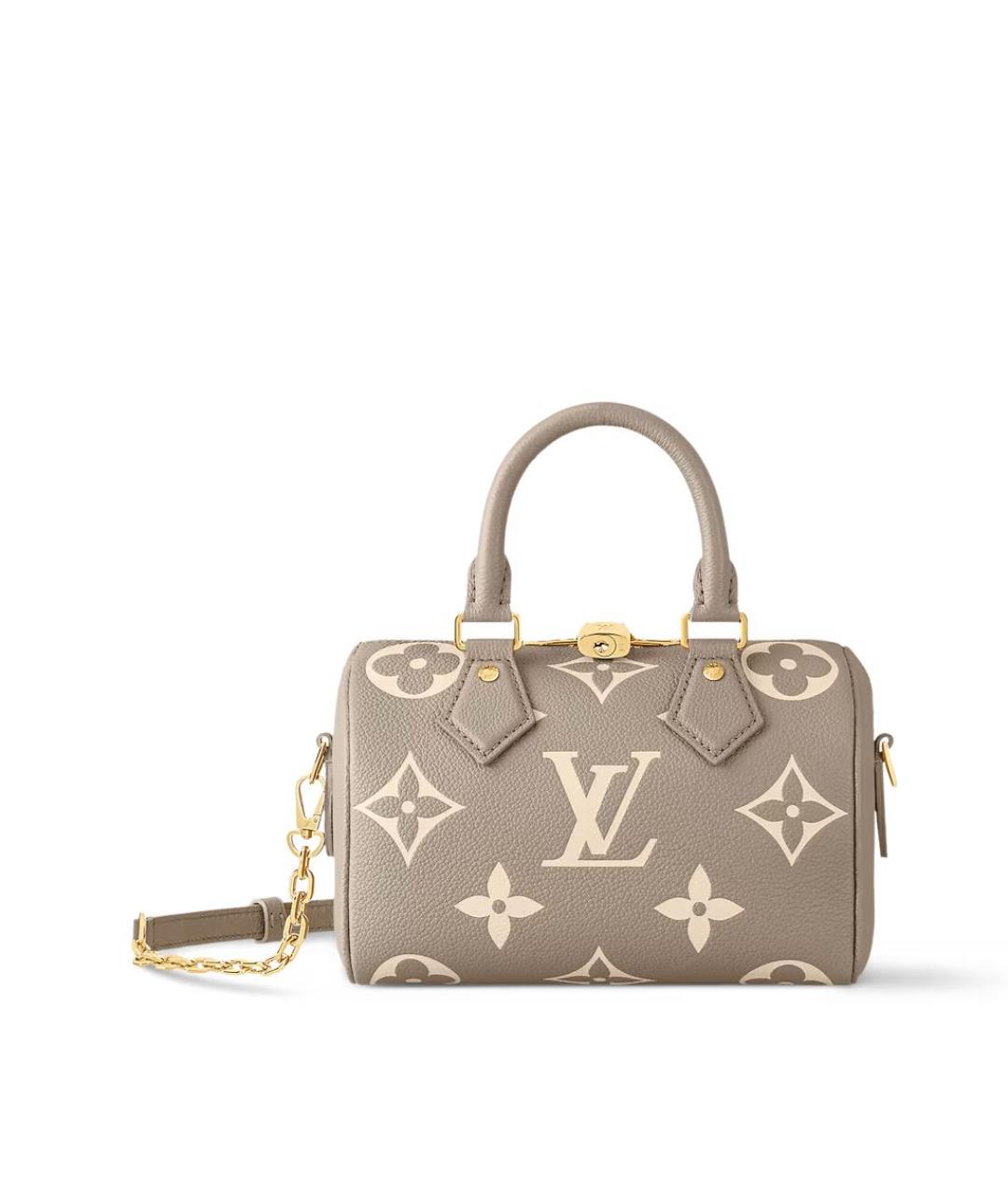 LOUIS VUITTON Бежевая кожаная сумка с короткими ручками, фото 6