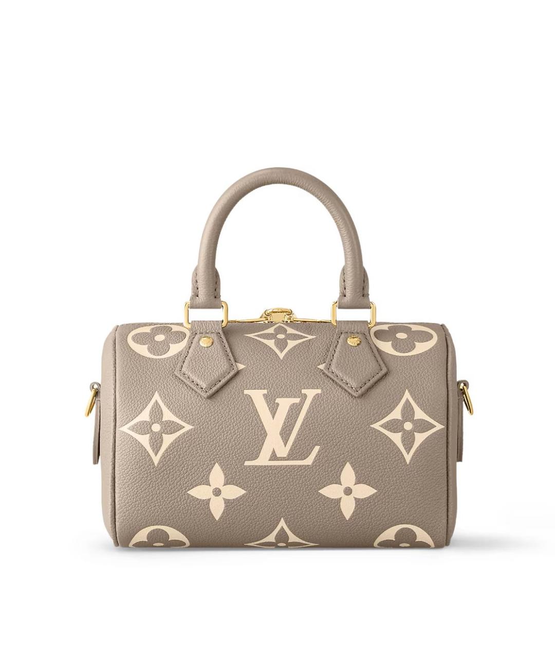 LOUIS VUITTON Бежевая кожаная сумка с короткими ручками, фото 3