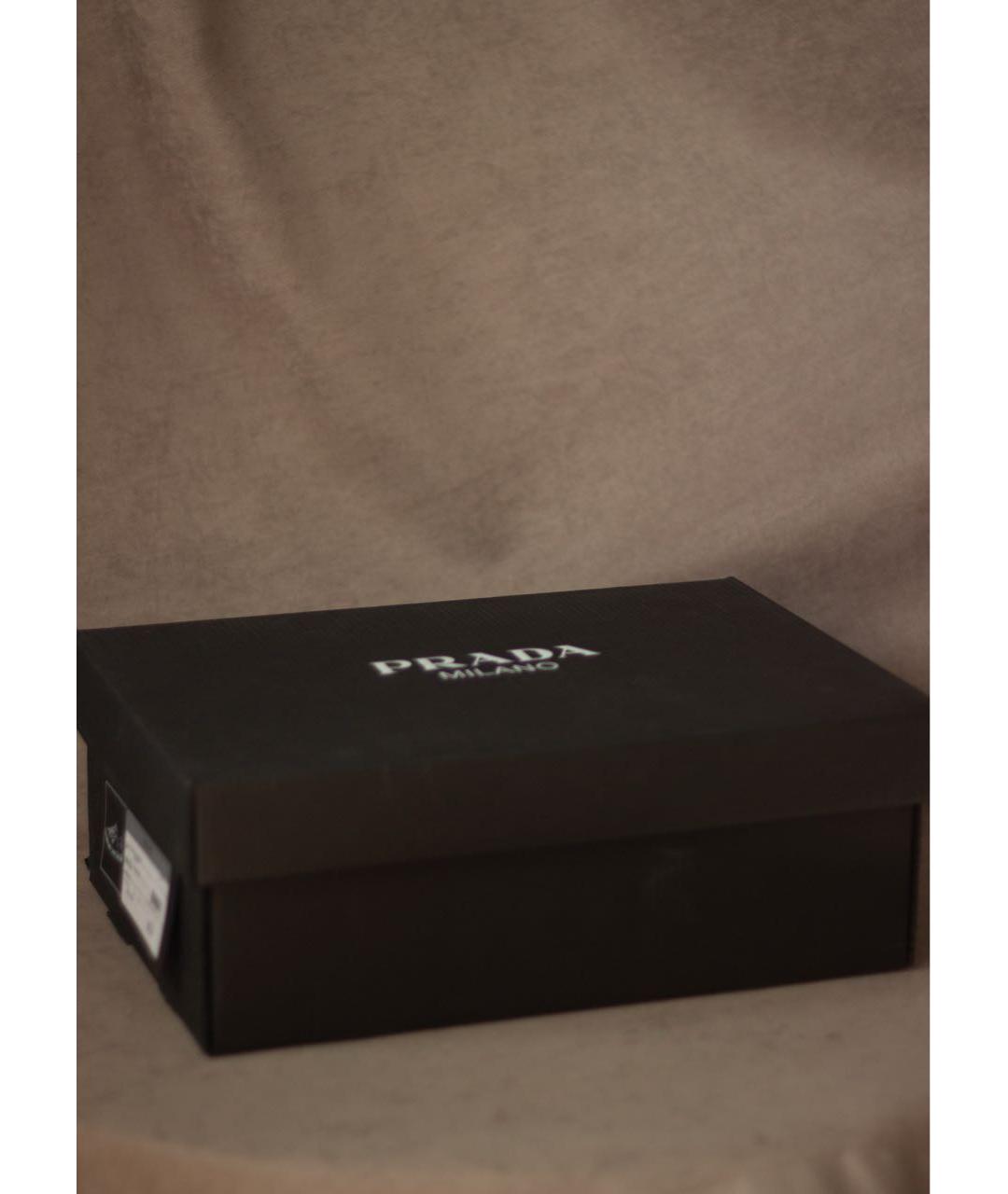 PRADA Серые кожаные кеды, фото 4