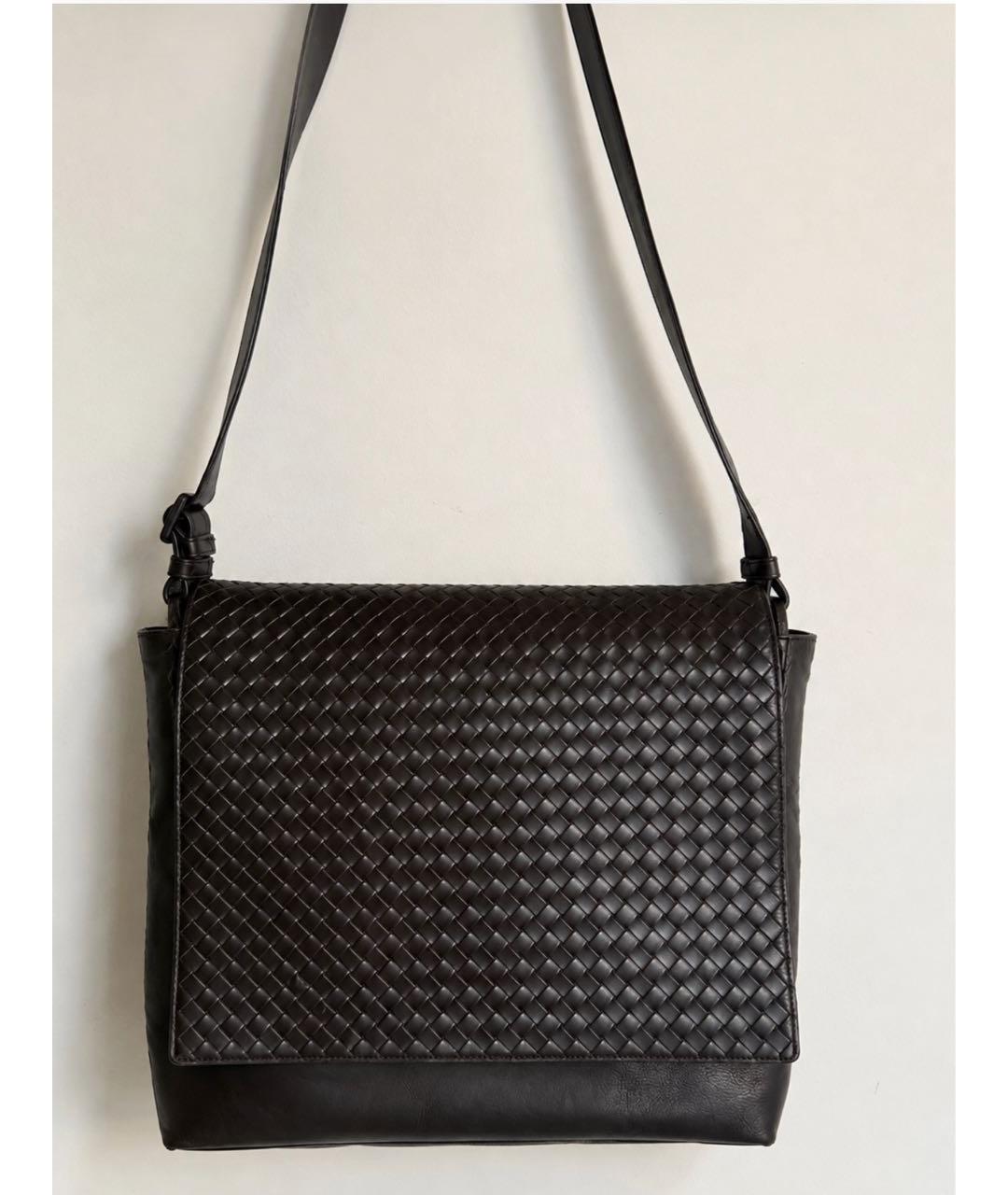 BOTTEGA VENETA Коричневый плетеный портфель, фото 7