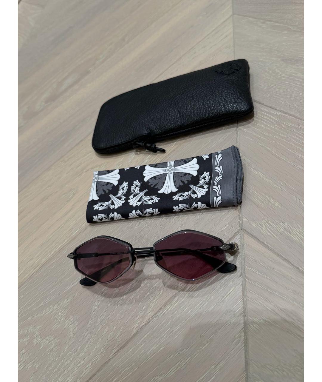 CHROME HEARTS Черные металлические солнцезащитные очки, фото 6