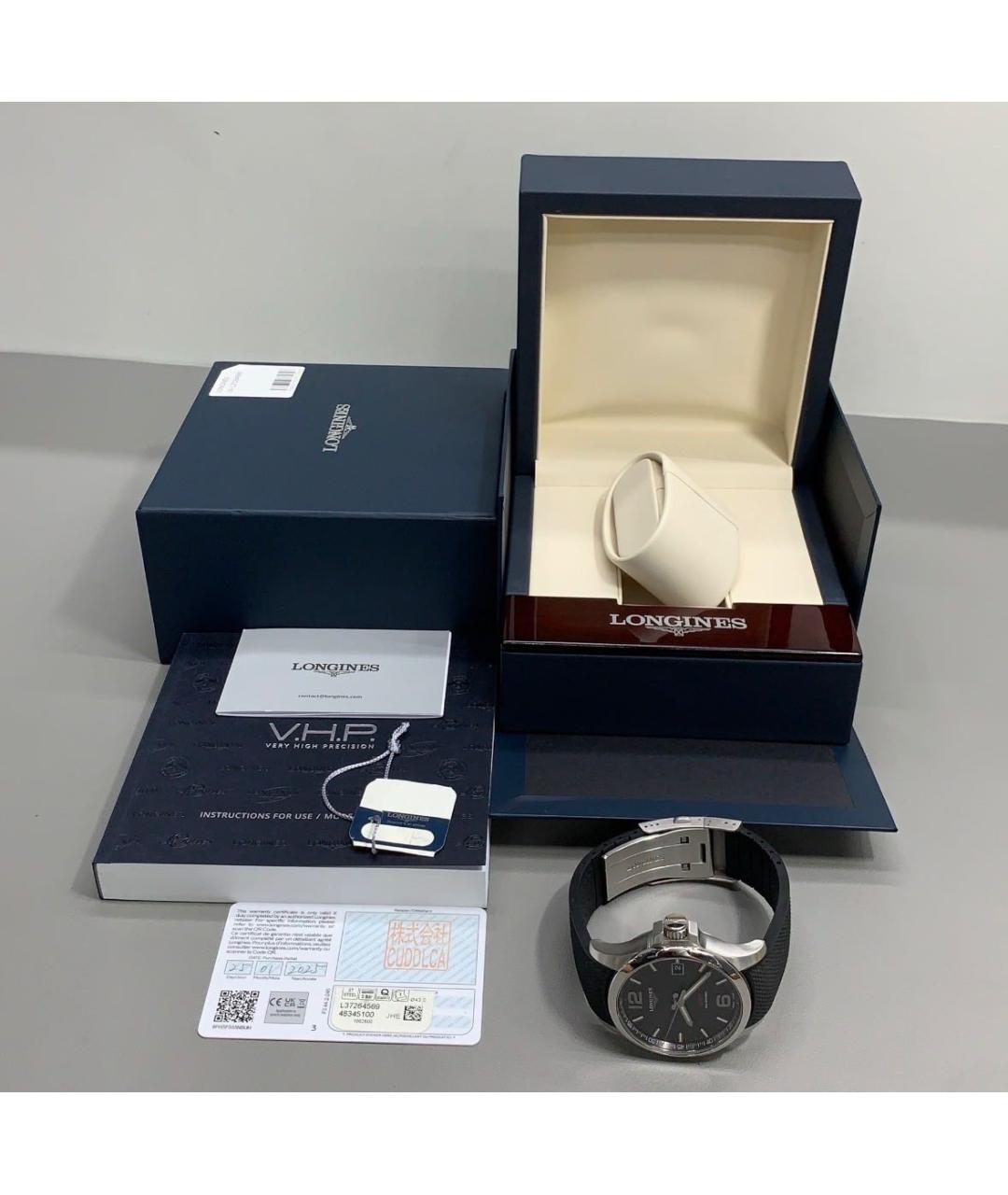 LONGINES Черные часы, фото 6