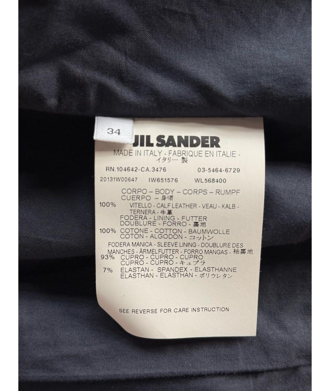 JIL SANDER Черный кожаный жакет/пиджак, фото 5