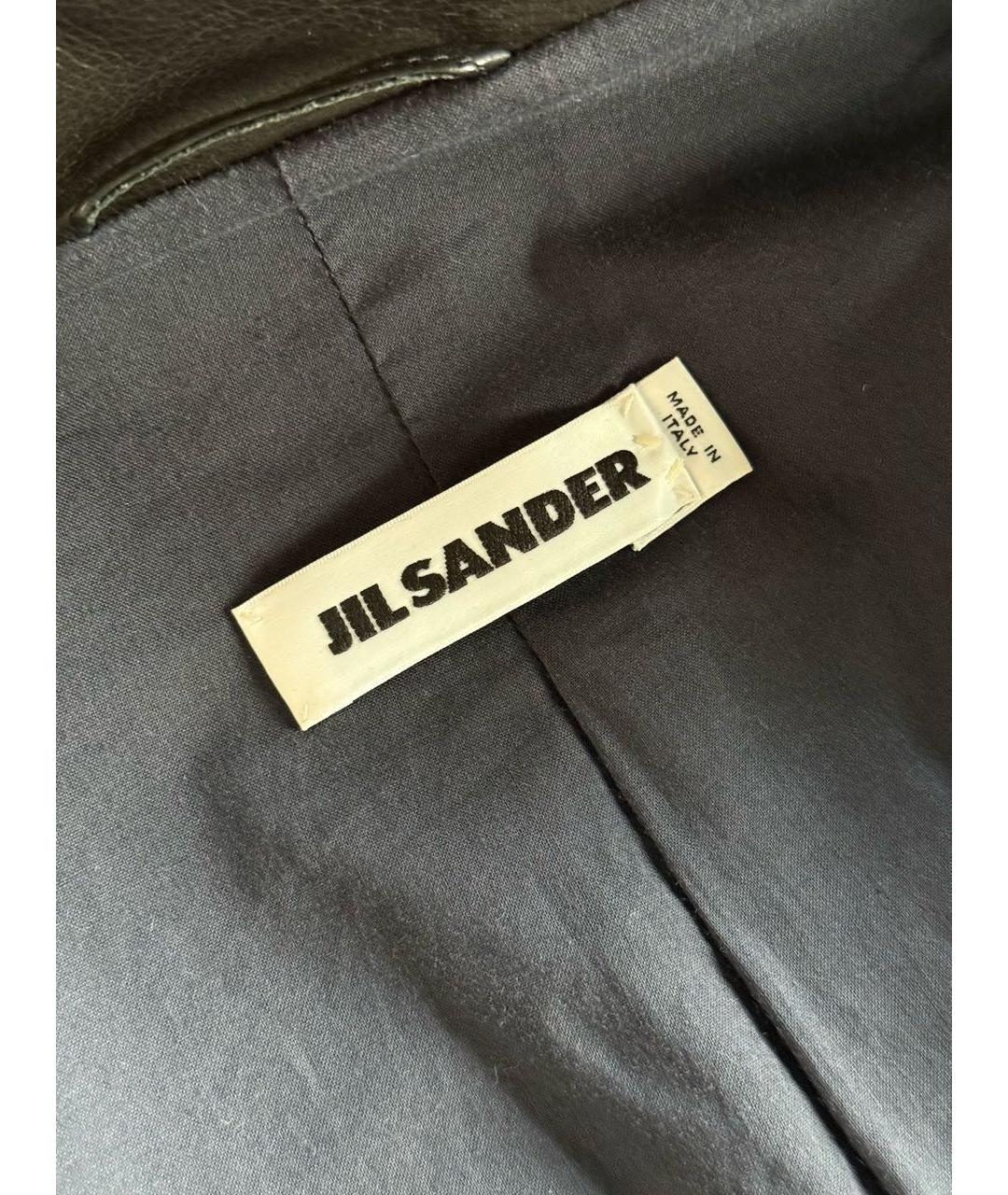 JIL SANDER Черный кожаный жакет/пиджак, фото 4