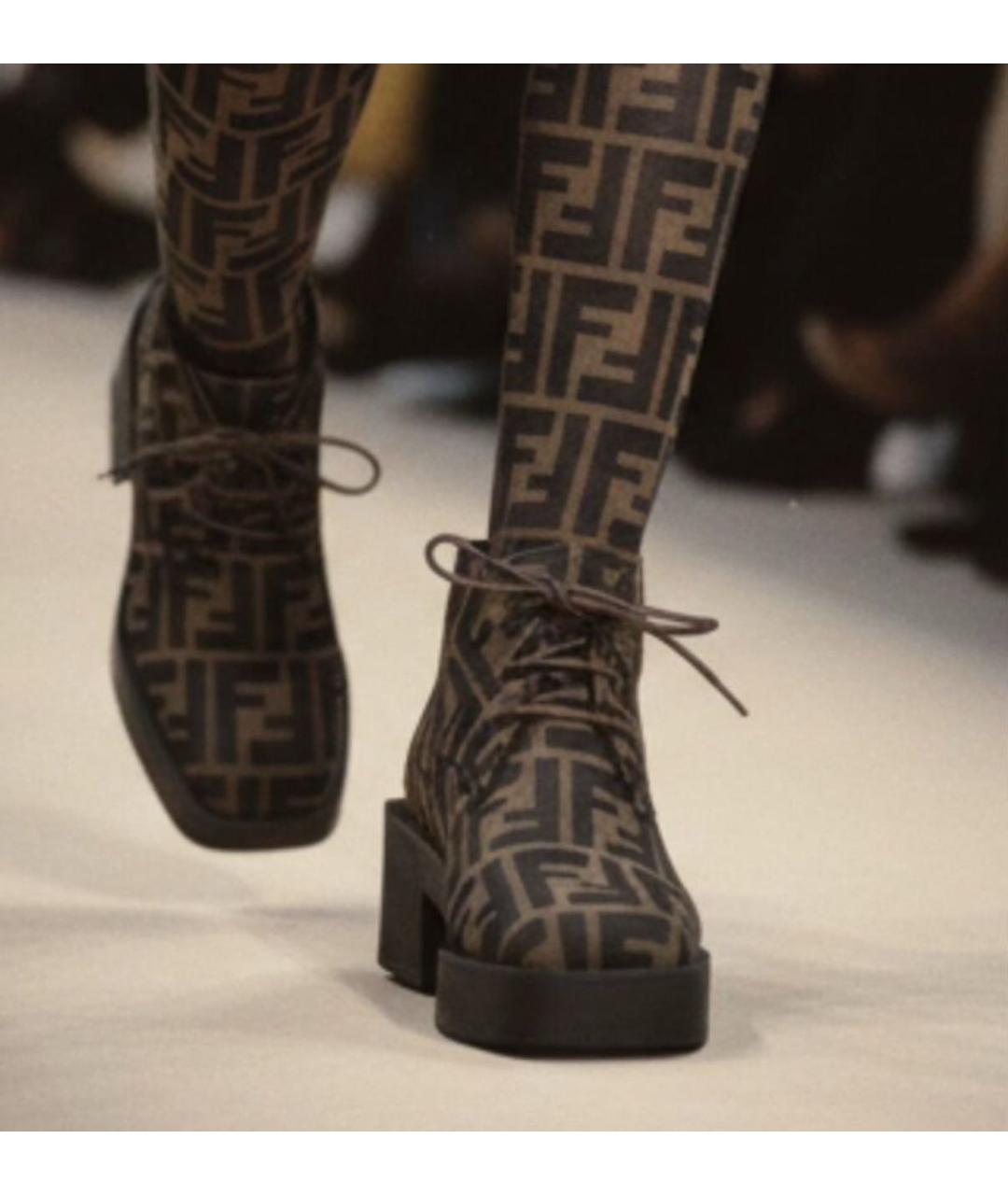 FENDI Коричневые ботинки, фото 2