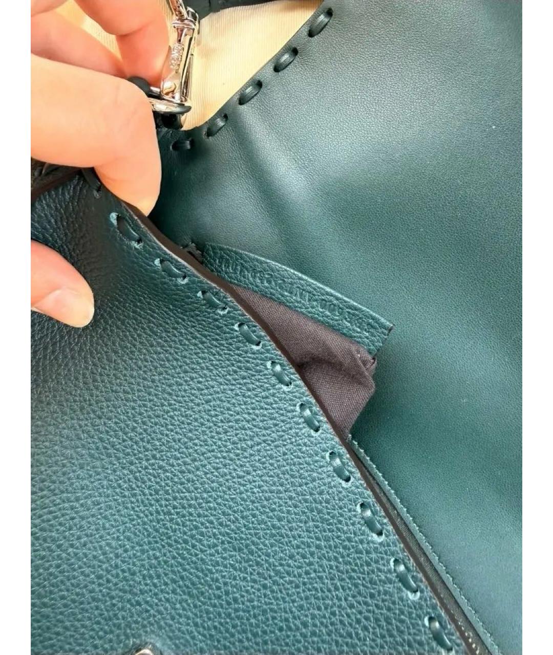 FENDI Зеленая кожаная сумка через плечо, фото 5