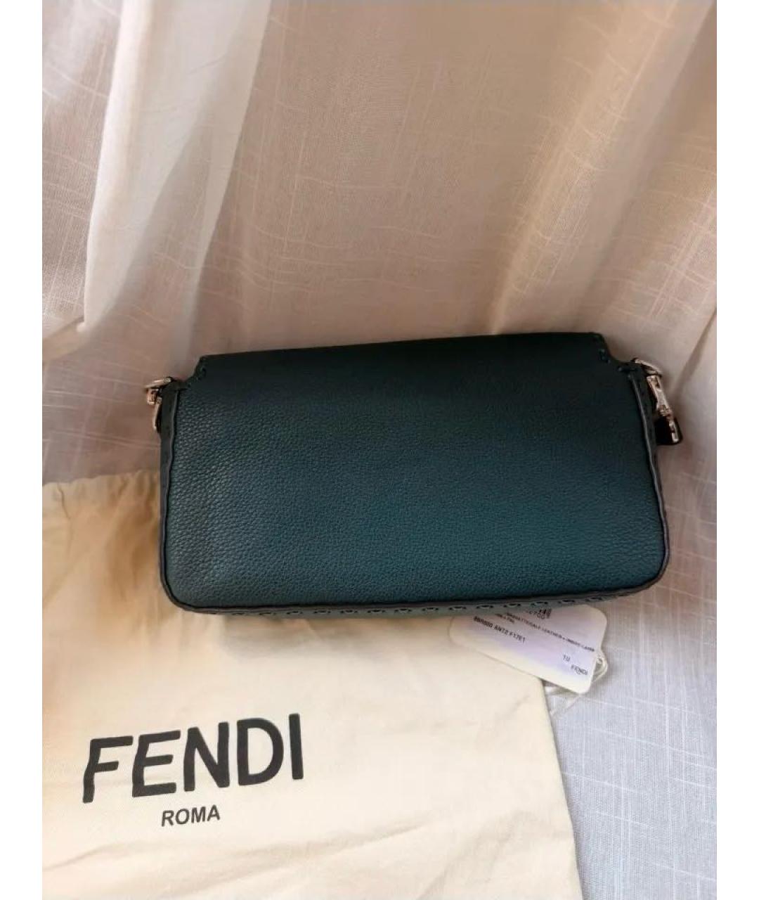 FENDI Зеленая кожаная сумка через плечо, фото 4