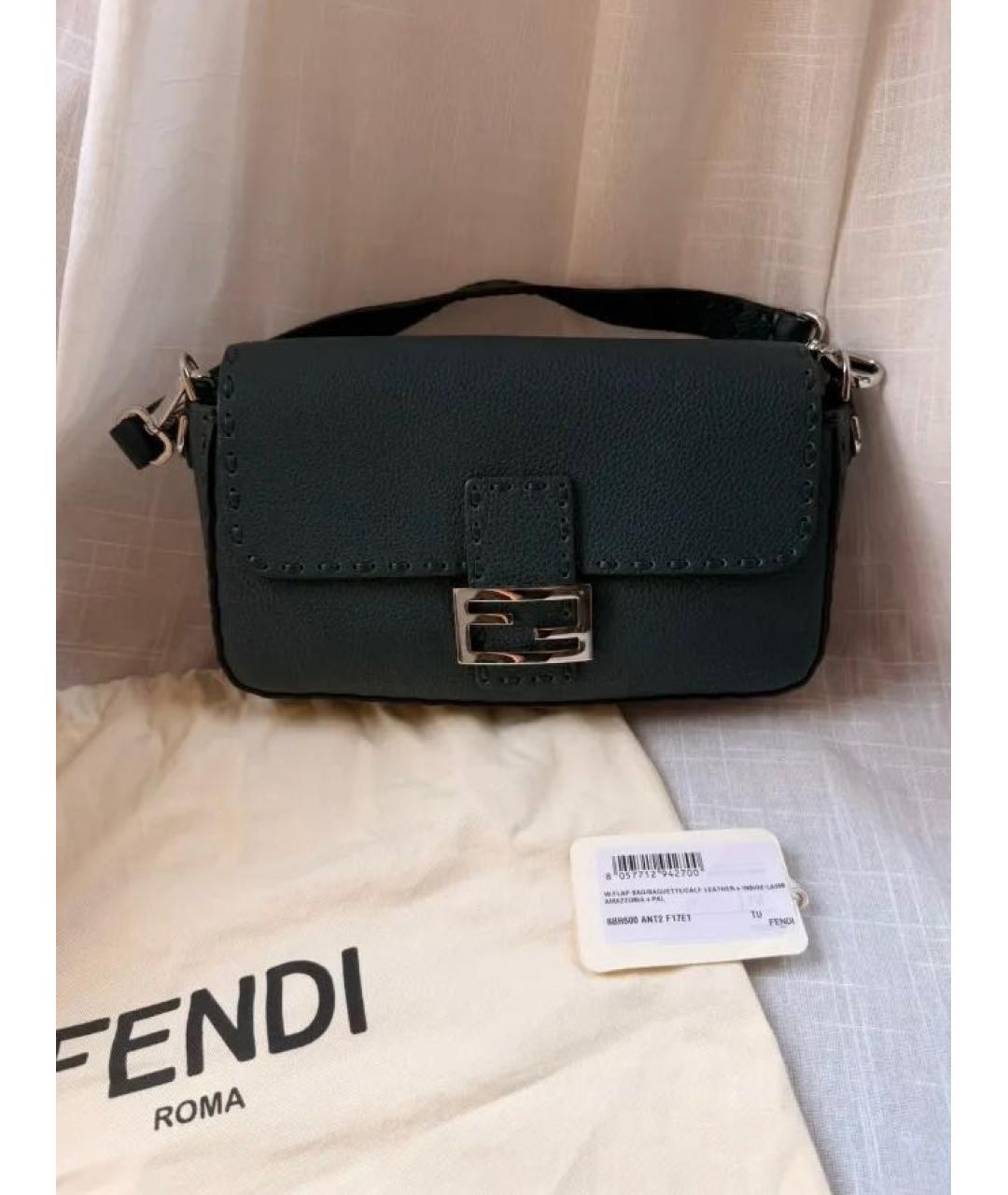 FENDI Зеленая кожаная сумка через плечо, фото 2