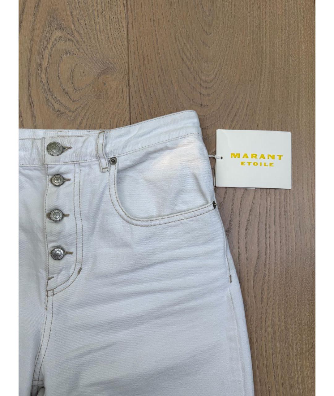 ISABEL MARANT ETOILE Белые хлопковые прямые джинсы, фото 2