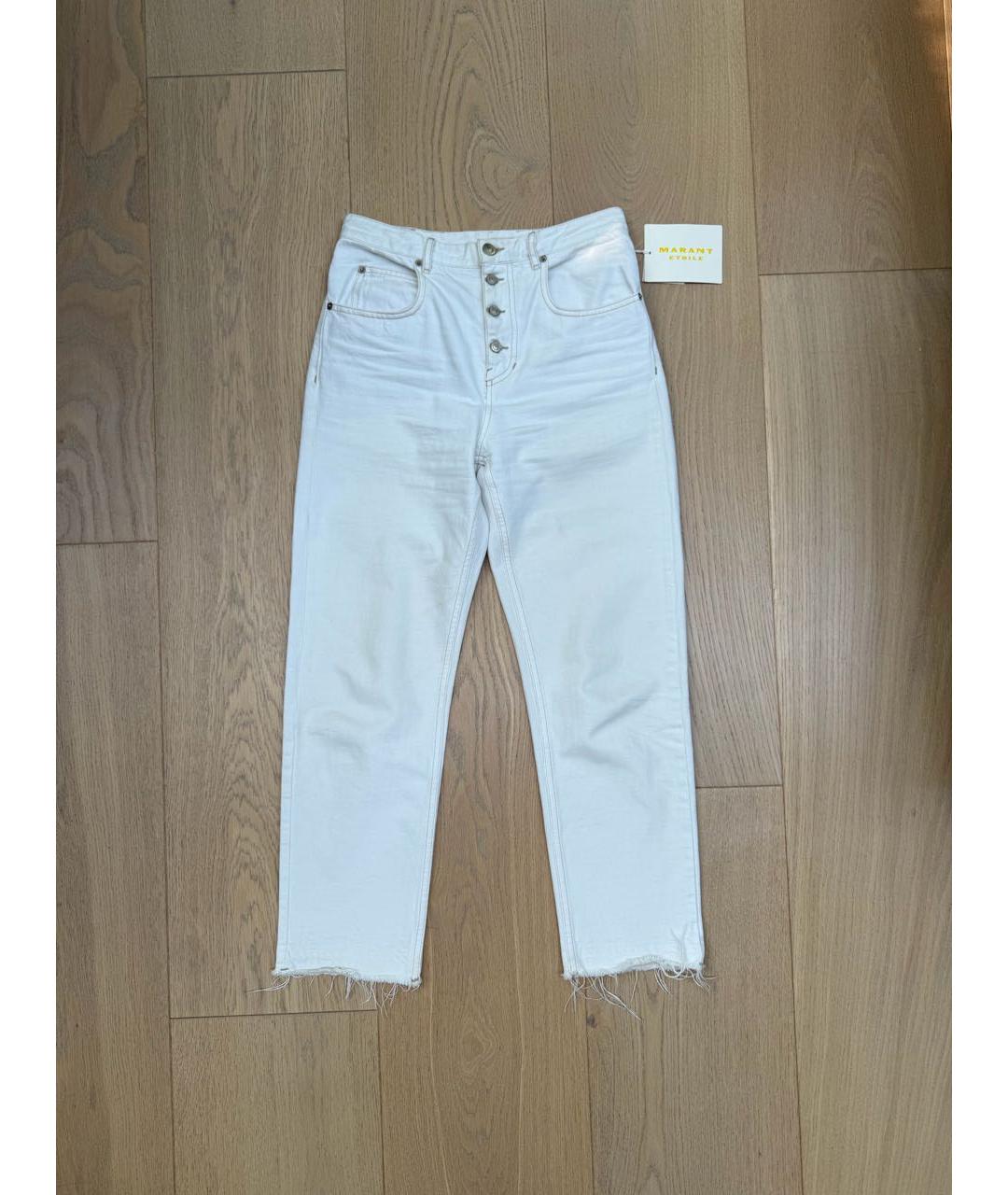 ISABEL MARANT ETOILE Белые хлопковые прямые джинсы, фото 8