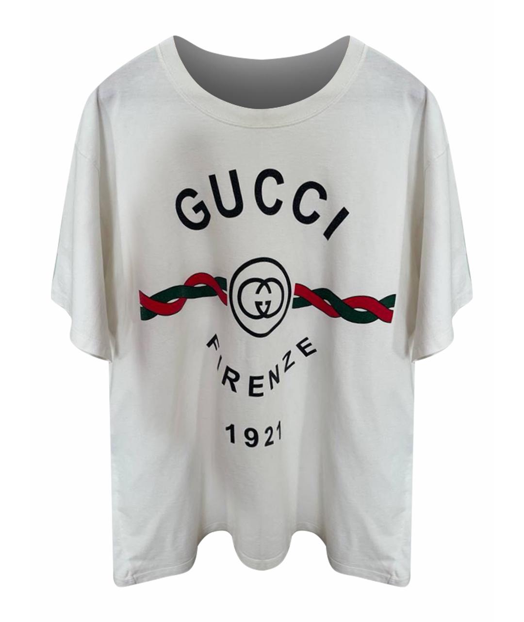 GUCCI Белая хлопковая футболка, фото 1