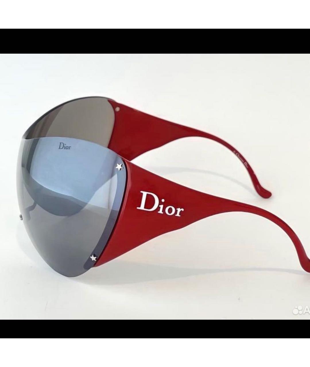 CHRISTIAN DIOR Красные пластиковые солнцезащитные очки, фото 2