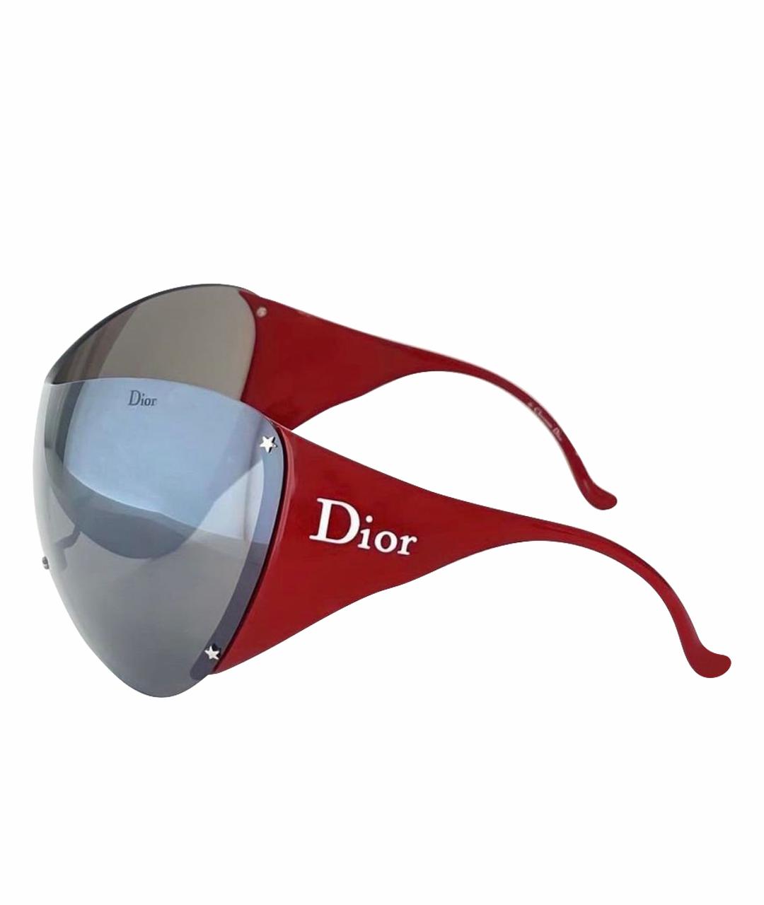 CHRISTIAN DIOR Красные пластиковые солнцезащитные очки, фото 1