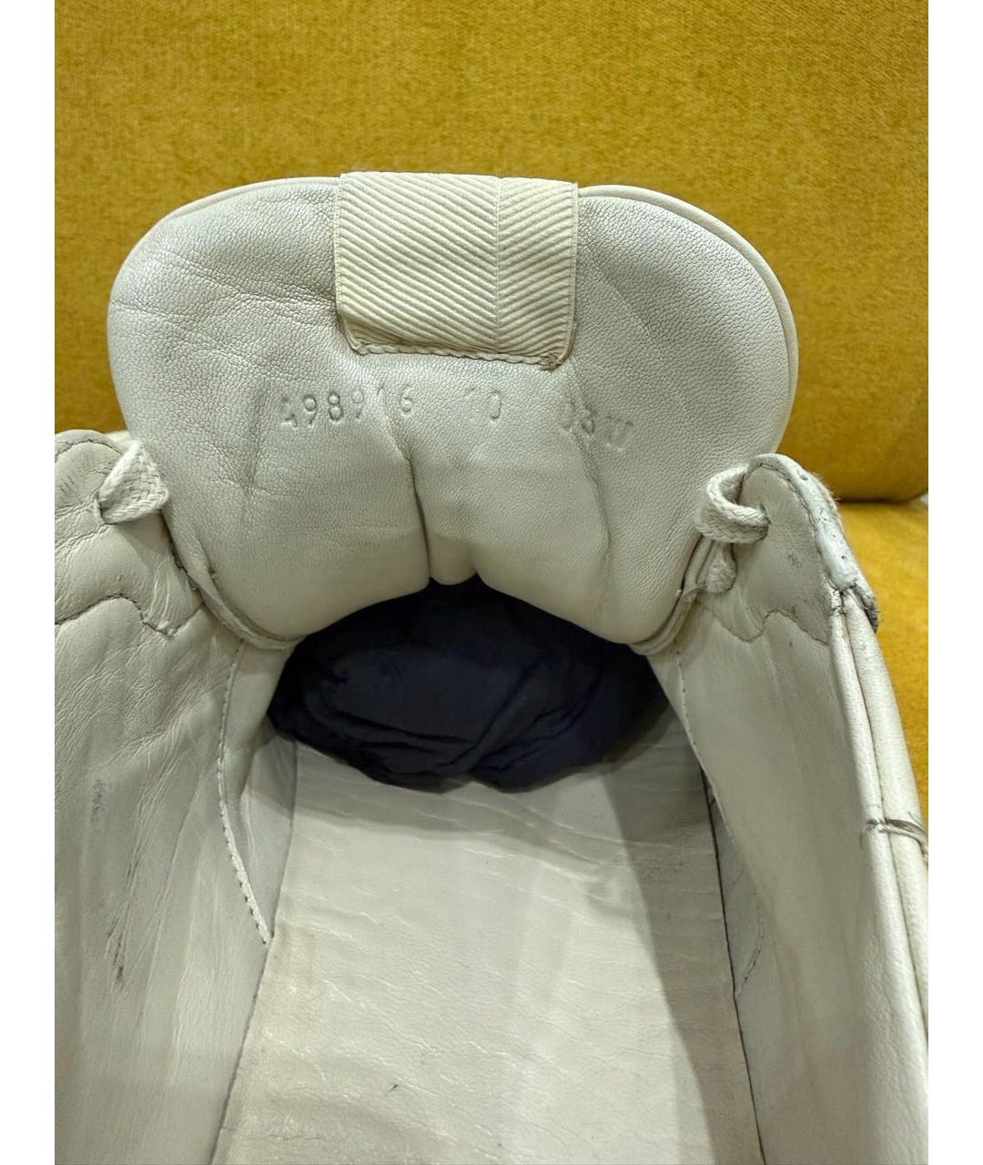 GUCCI Бежевые кожаные низкие кроссовки / кеды, фото 5