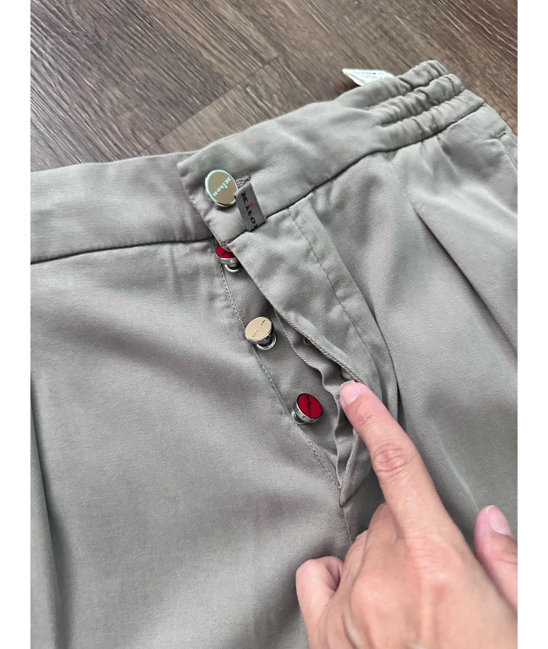 KITON Бежевые лиоцелловые брюки чинос, фото 3