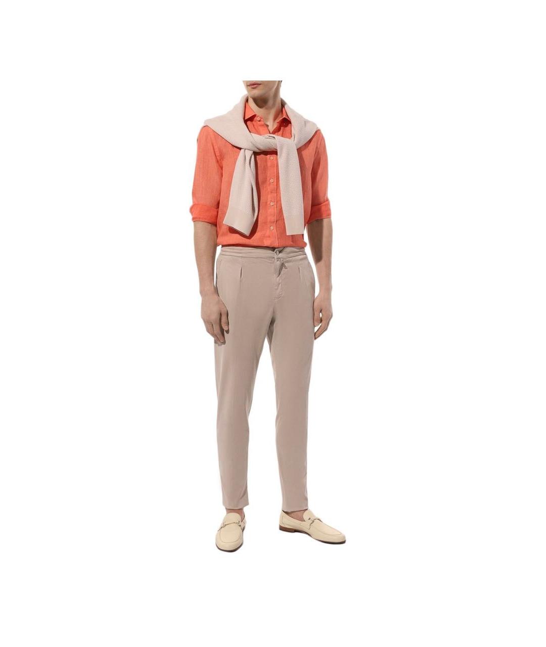 KITON Бежевые лиоцелловые брюки чинос, фото 6