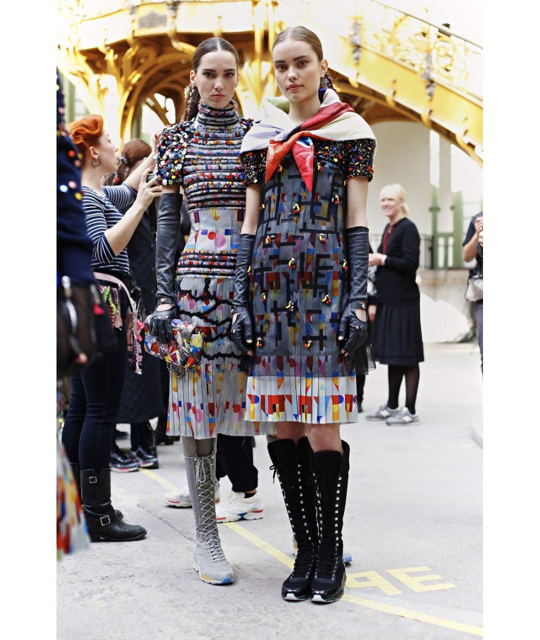 CHANEL Черные текстильные сапоги, фото 8