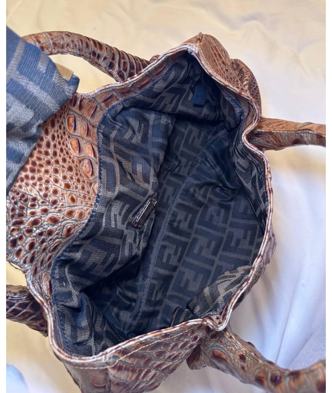 FENDI Сумка тоут из кожи аллигатора, фото 4