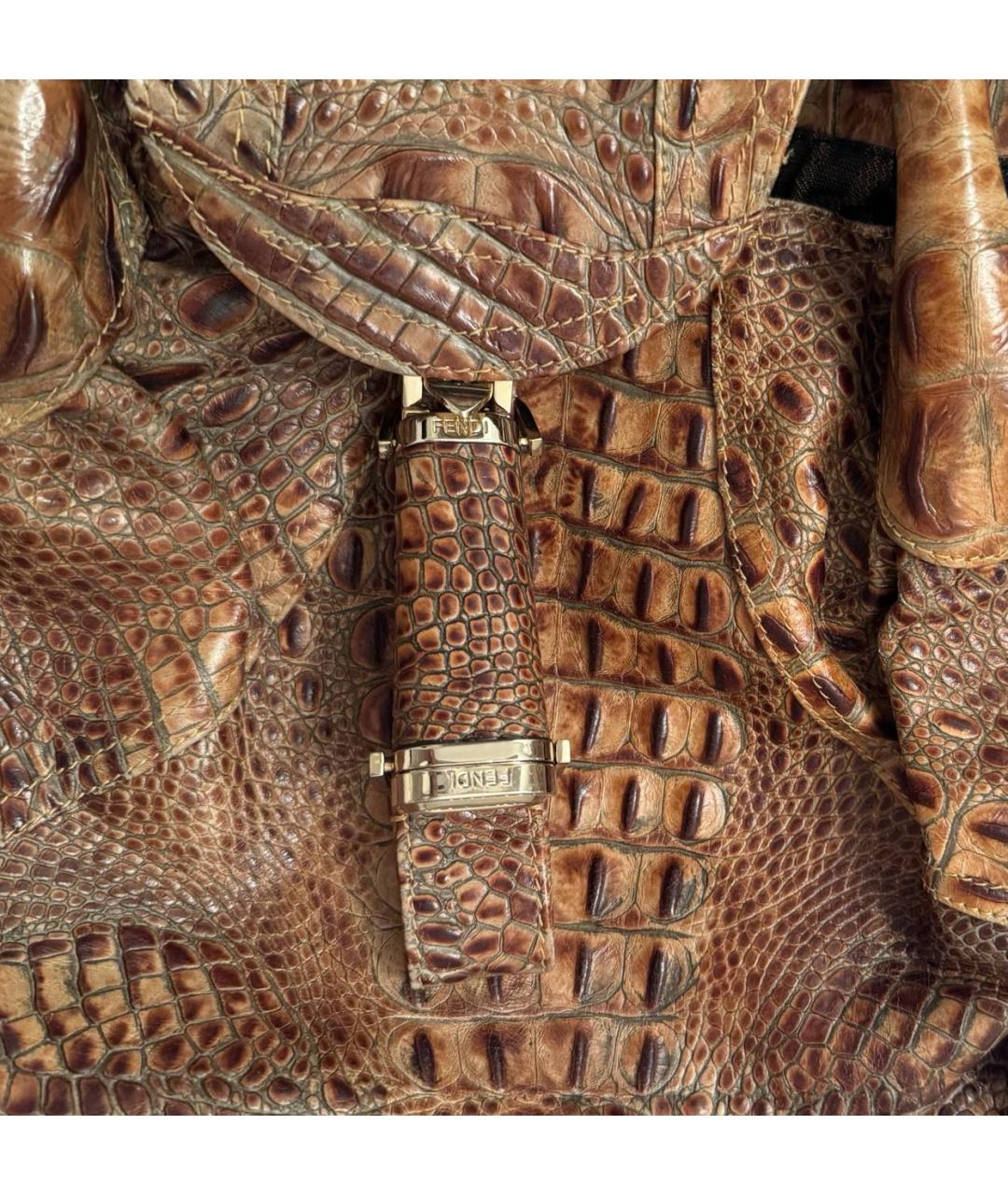 FENDI Сумка тоут из кожи аллигатора, фото 3