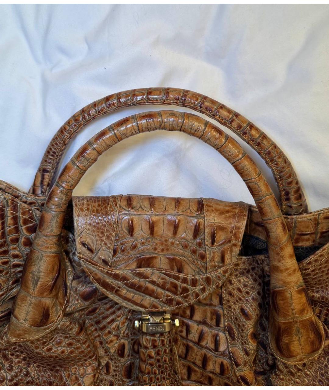 FENDI Сумка тоут из кожи аллигатора, фото 5