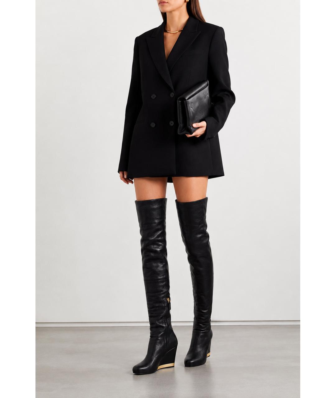 CHANEL Черные кожаные сапоги, фото 4