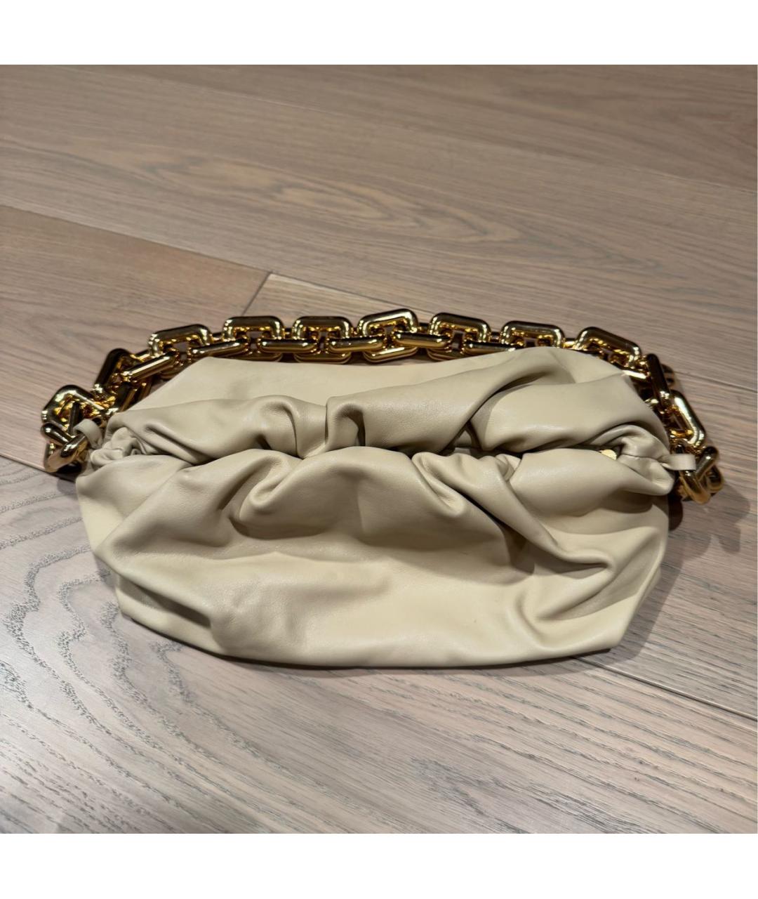 BOTTEGA VENETA Бежевая кожаная сумка с короткими ручками, фото 4
