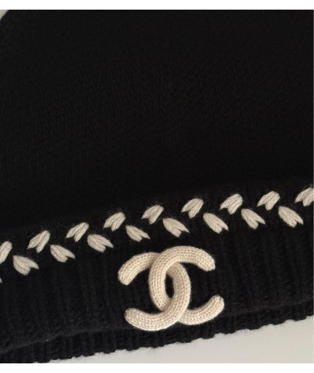 CHANEL Черная кашемировая шапка, фото 3