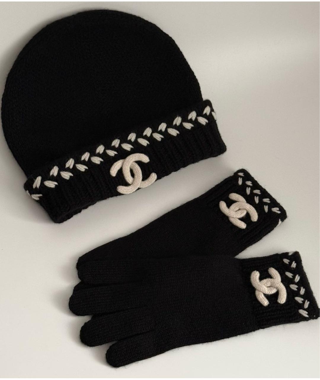 CHANEL Черная кашемировая шапка, фото 9