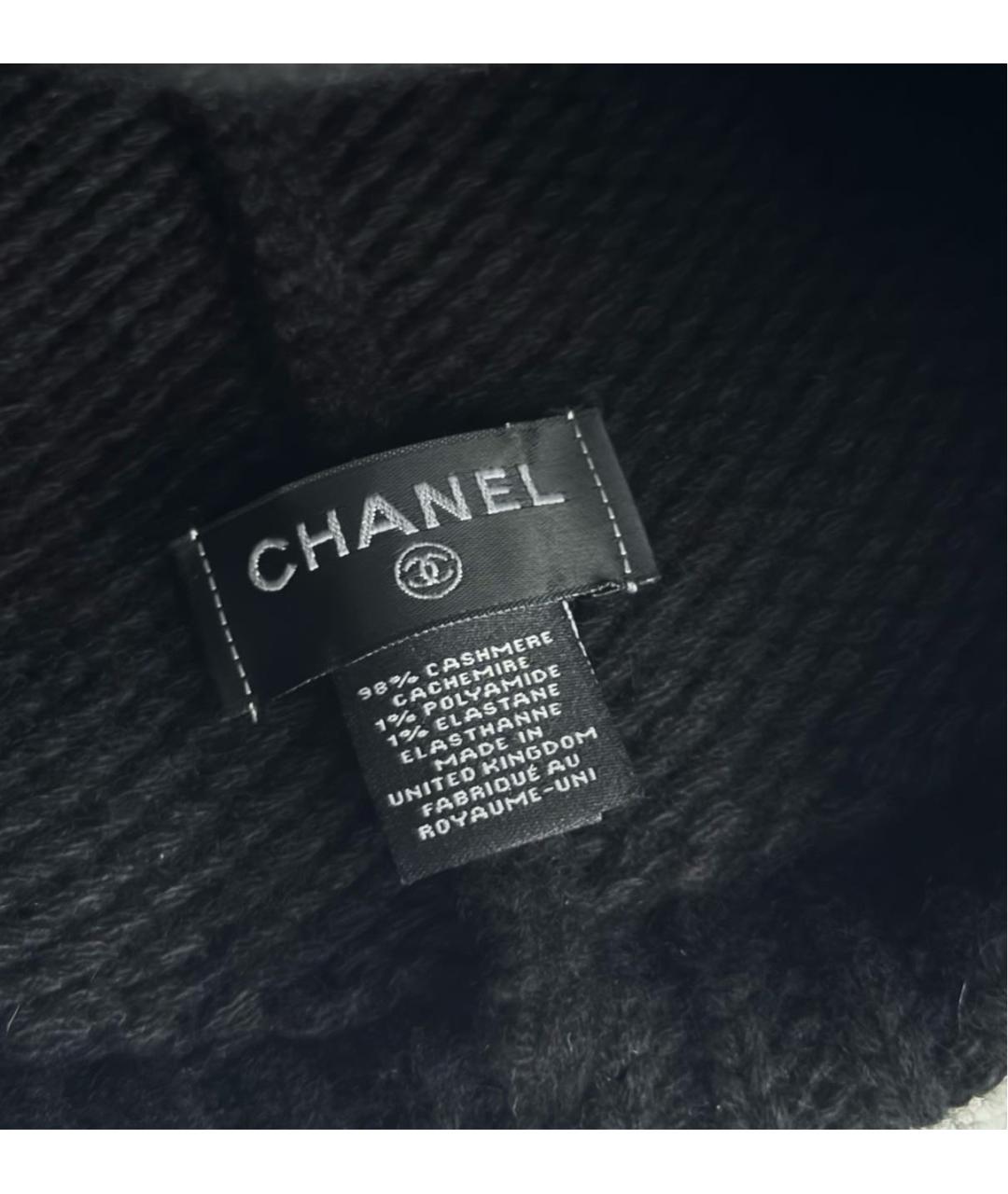 CHANEL Черная кашемировая шапка, фото 4