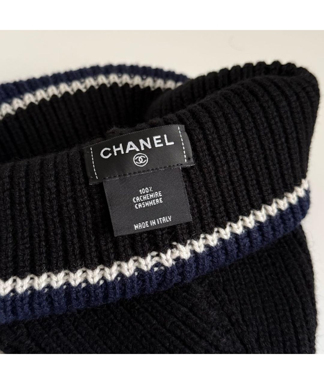 CHANEL Черная кашемировая шапка, фото 4