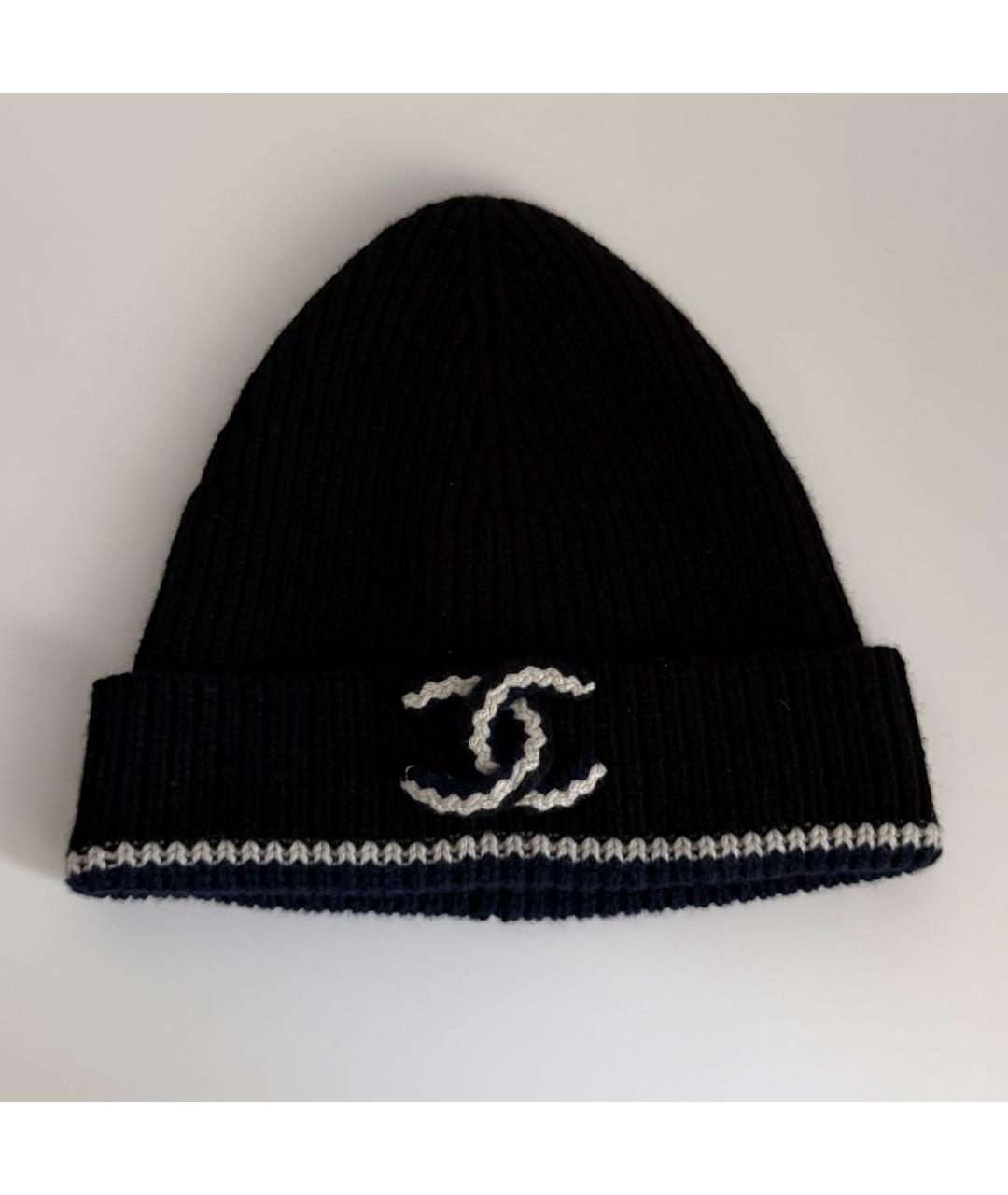 CHANEL Черная кашемировая шапка, фото 5