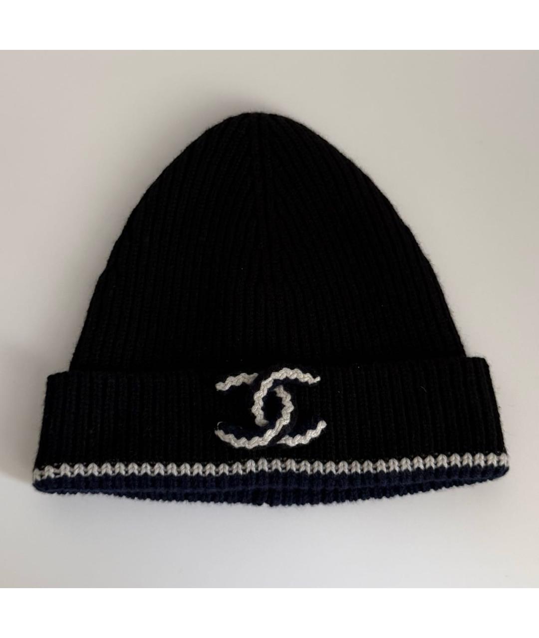 CHANEL Черная кашемировая шапка, фото 6