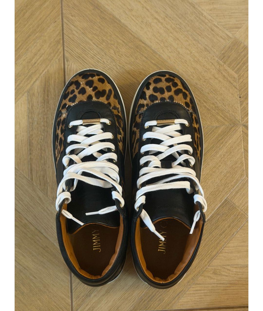 JIMMY CHOO Черные кожаные кеды, фото 3