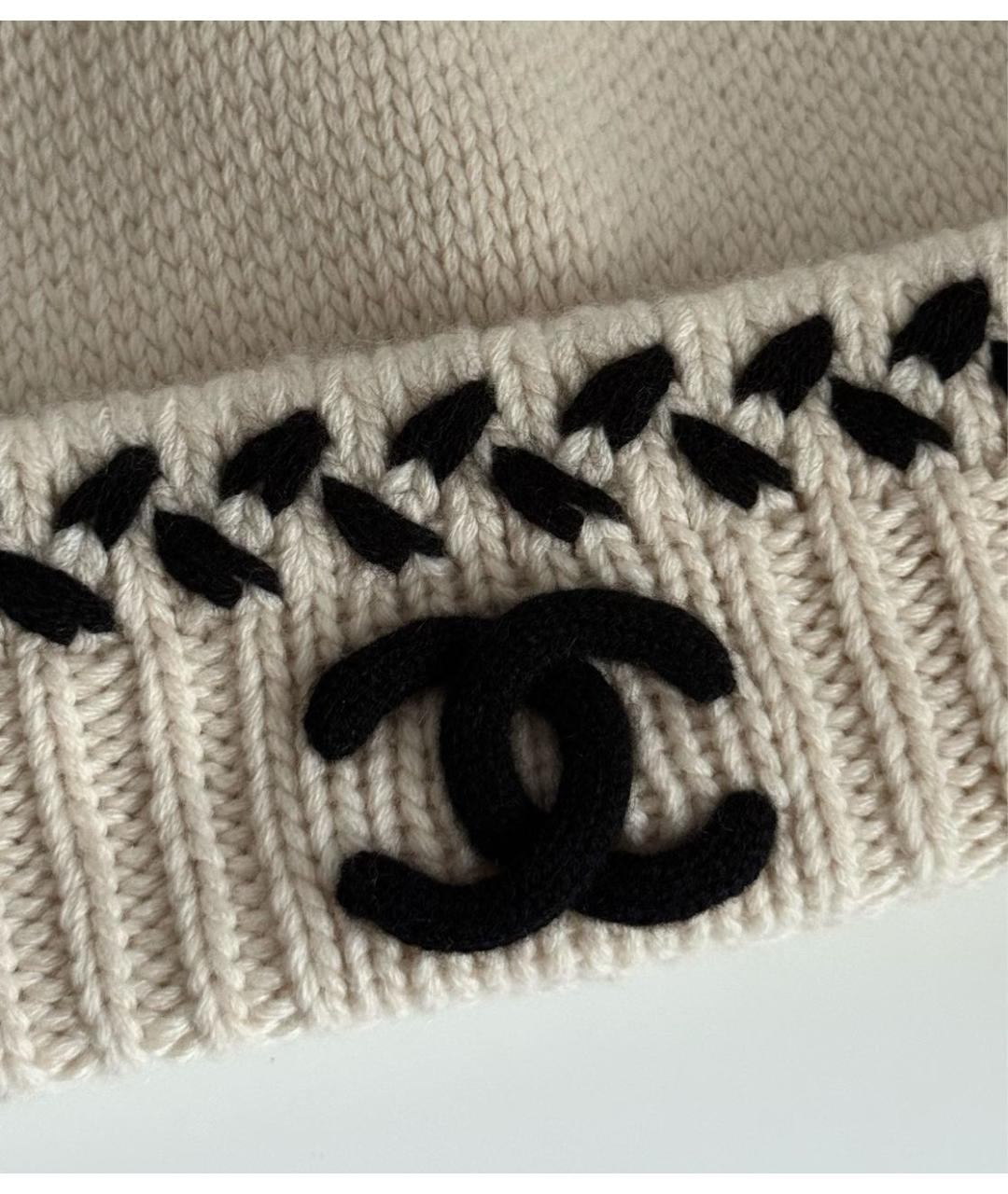 CHANEL Бежевая кашемировая шапка, фото 3