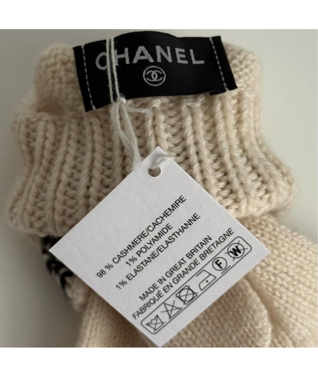 CHANEL Бежевая кашемировая шапка, фото 8