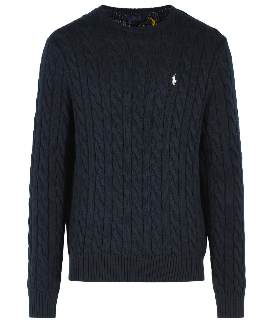 POLO RALPH LAUREN Темно-синий хлопковый джемпер / свитер, фото 1