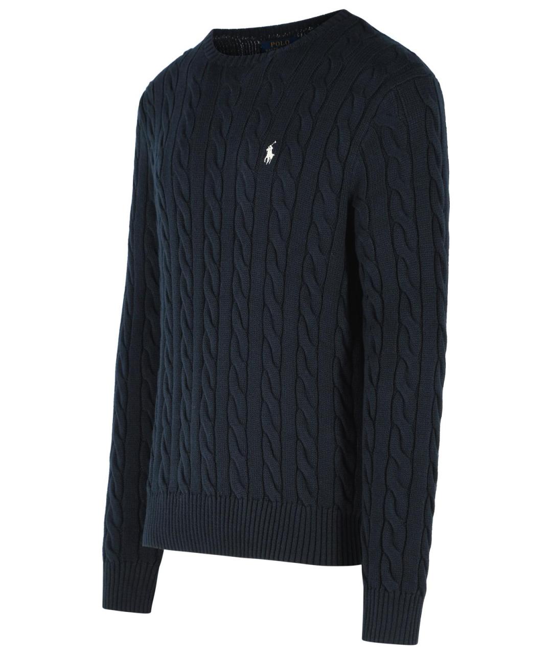 POLO RALPH LAUREN Темно-синий хлопковый джемпер / свитер, фото 2