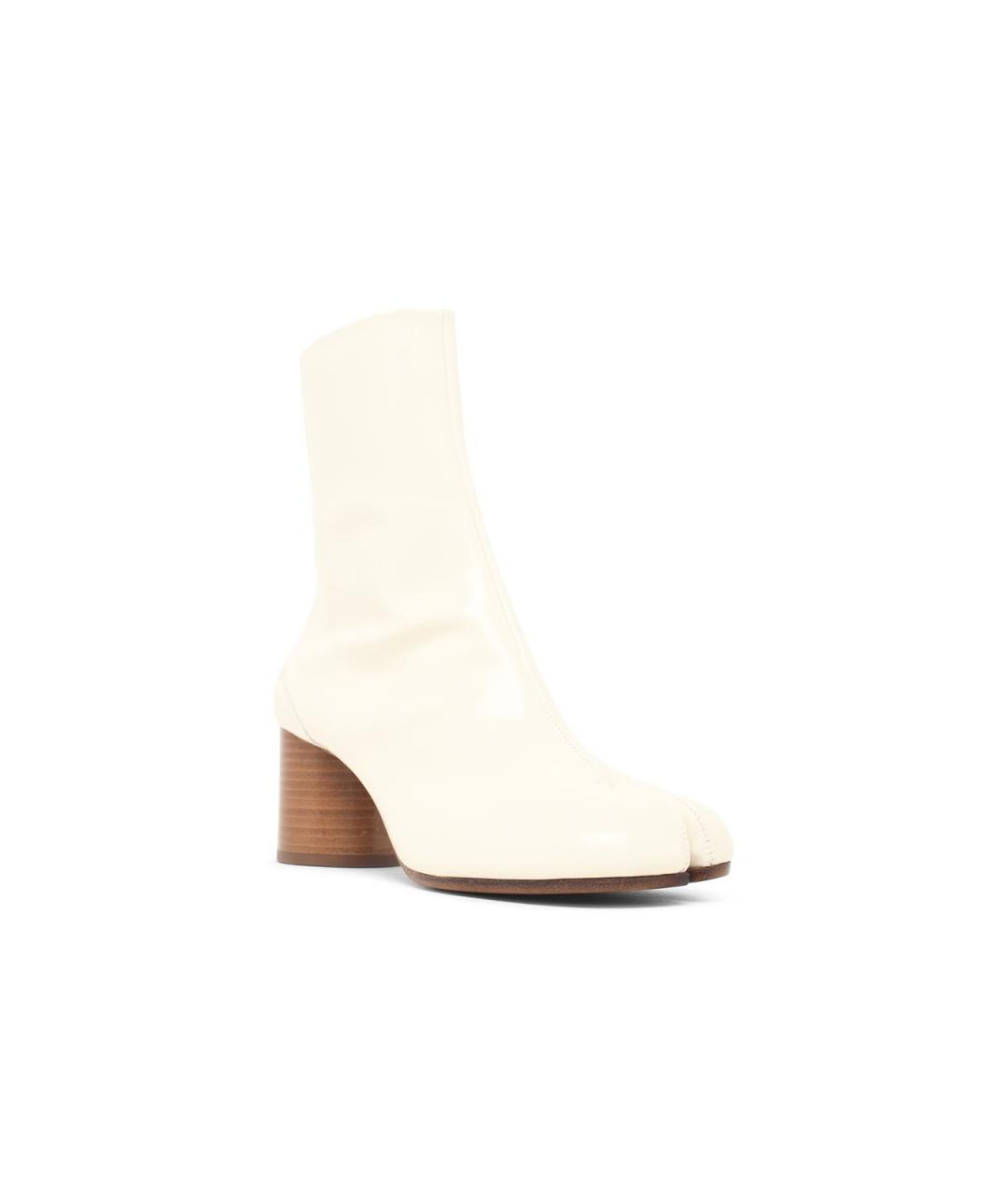 MAISON MARGIELA Белые кожаные ботильоны, фото 2