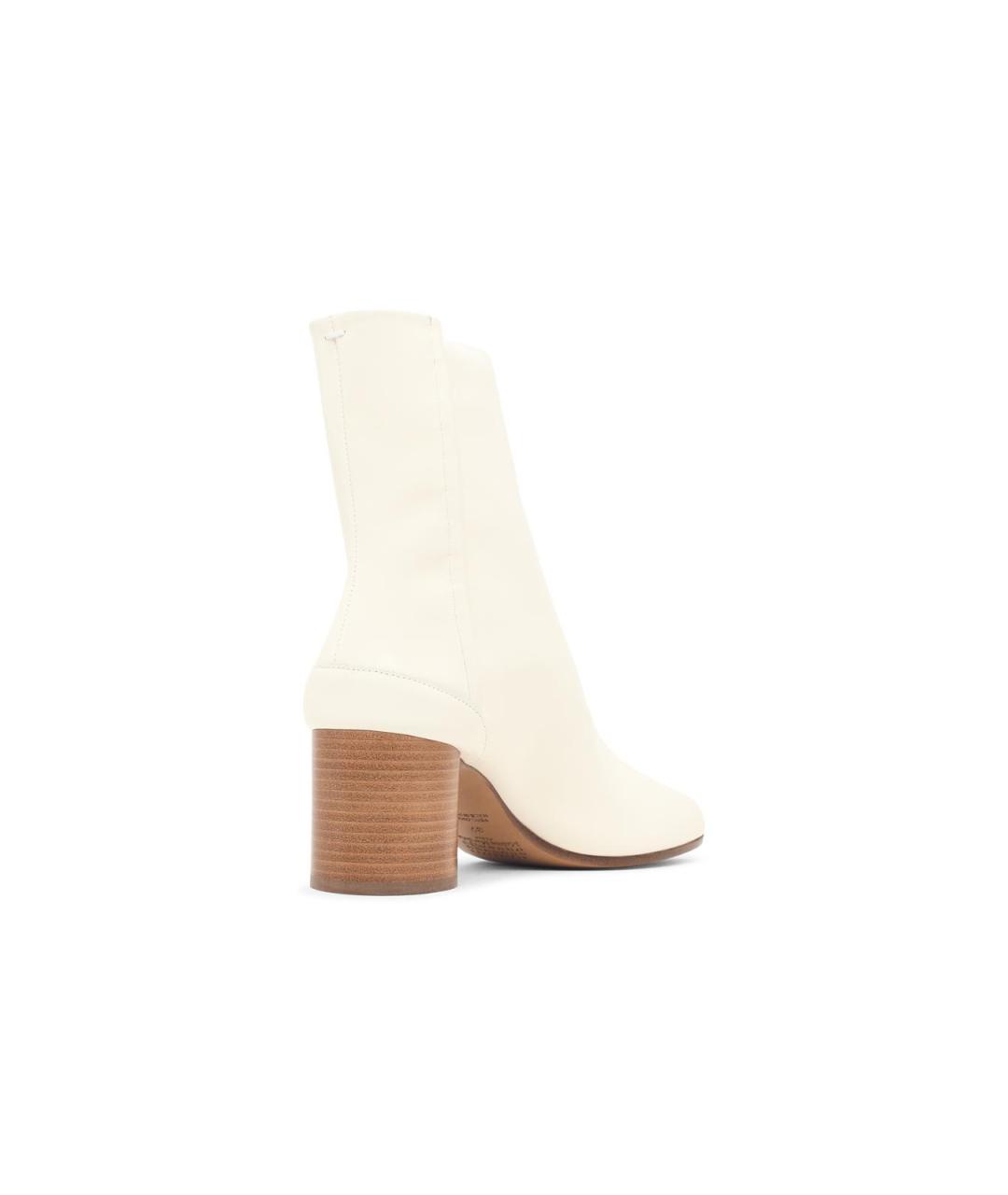 MAISON MARGIELA Белые кожаные ботильоны, фото 3