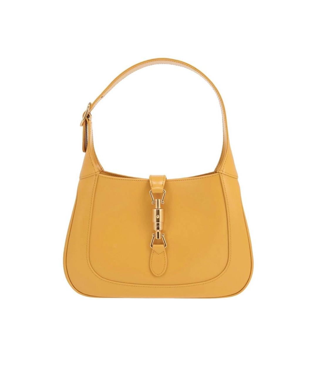 GUCCI Желтая кожаная сумка с короткими ручками, фото 9