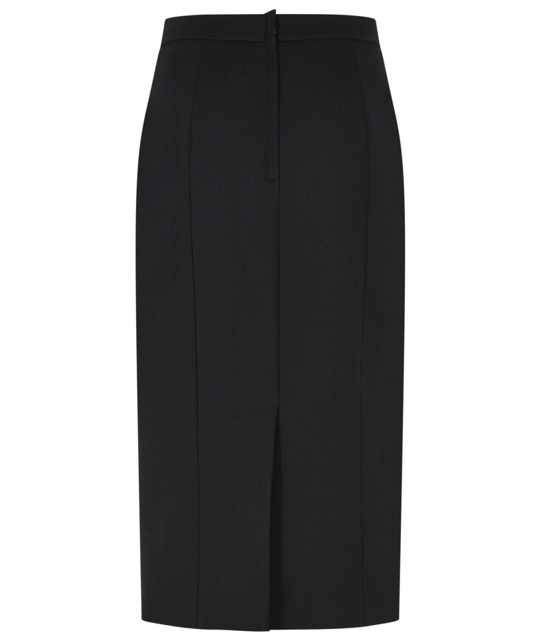 DOLCE&GABBANA Черная шерстяная юбка миди, фото 3