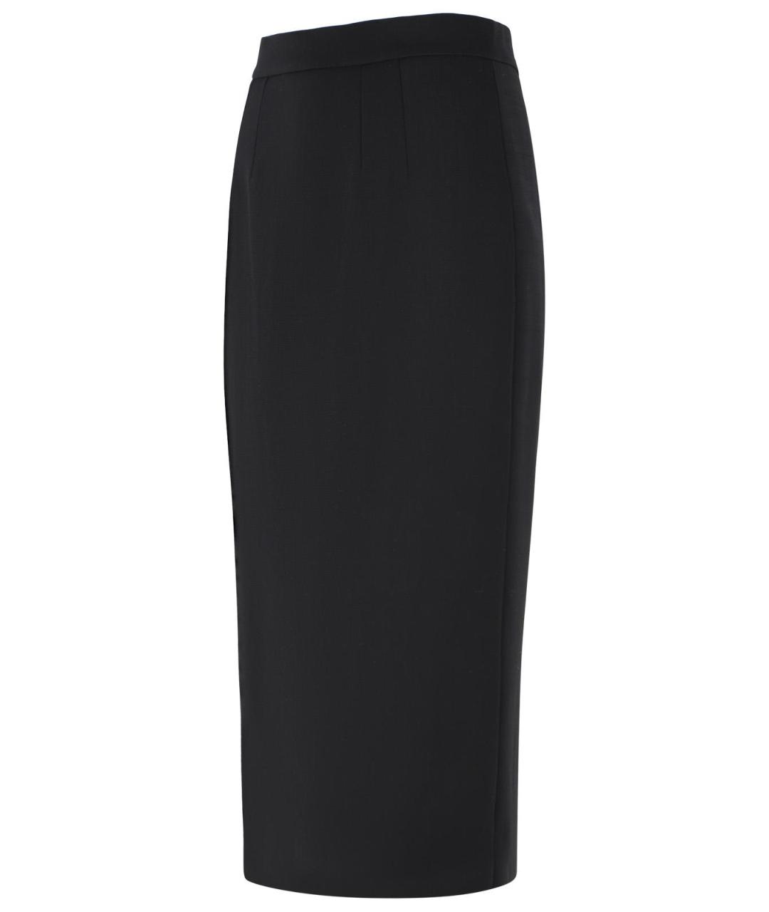 DOLCE&GABBANA Черная шерстяная юбка миди, фото 2