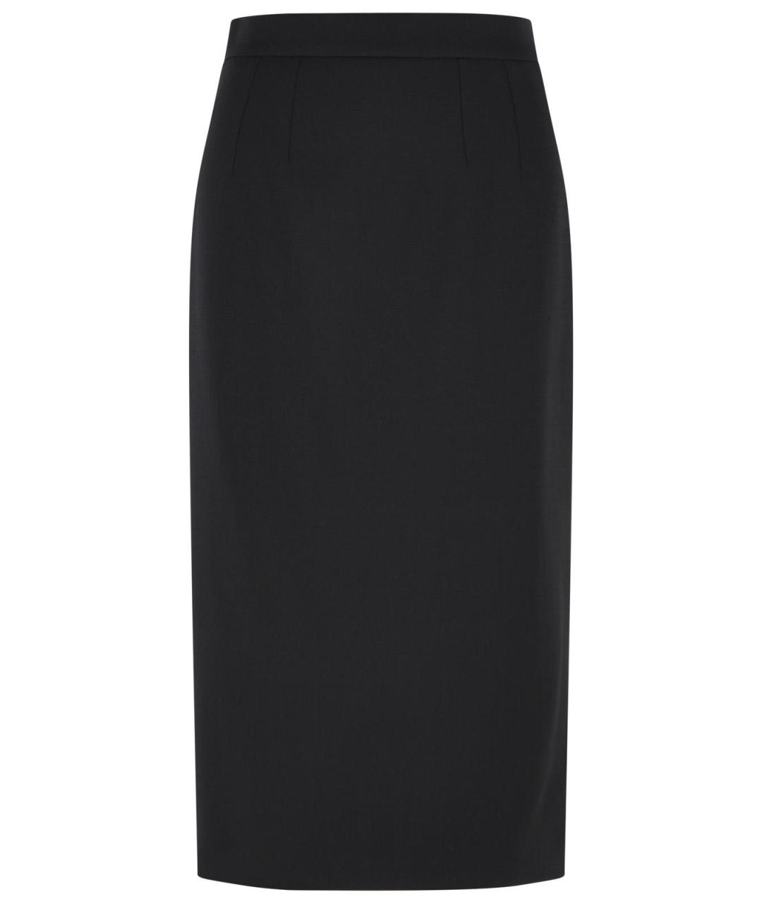 DOLCE&GABBANA Черная шерстяная юбка миди, фото 1