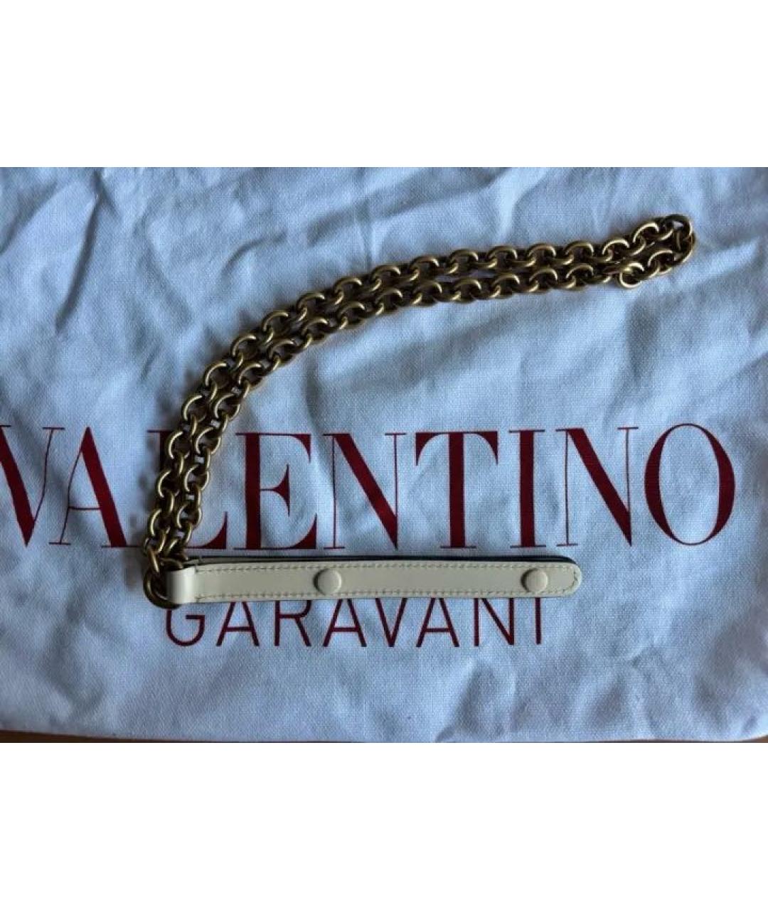 VALENTINO Бежевая кожаная сумка через плечо, фото 7