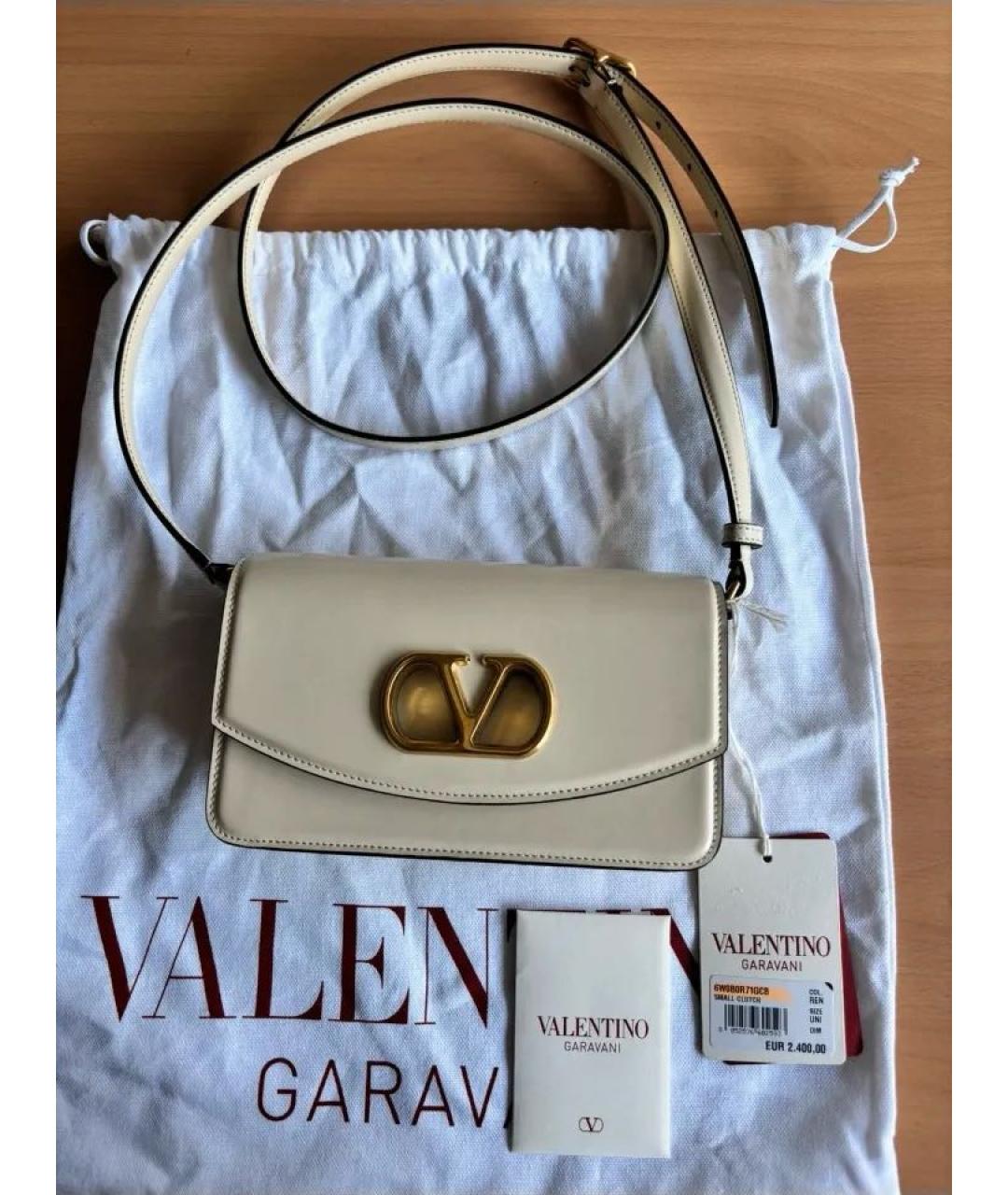 VALENTINO Бежевая кожаная сумка через плечо, фото 2