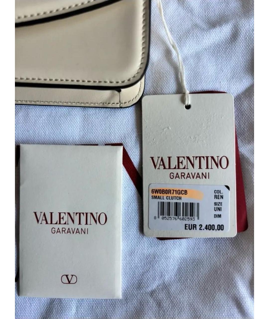 VALENTINO Бежевая кожаная сумка через плечо, фото 5