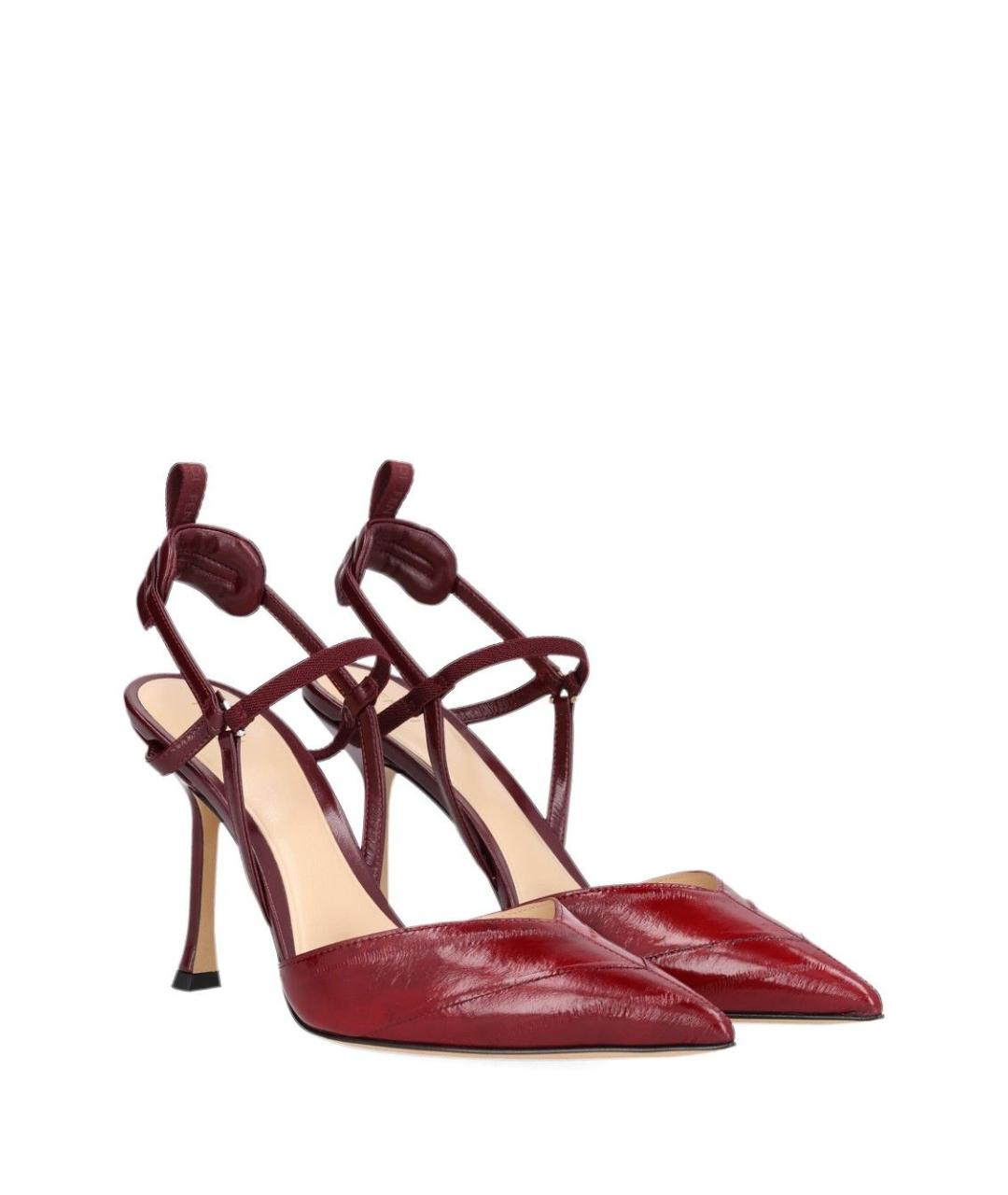 FENDI Бордовые кожаные туфли, фото 2