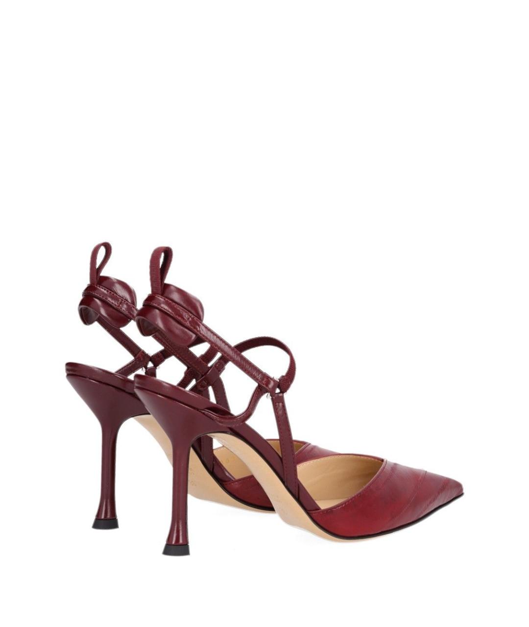 FENDI Бордовые кожаные туфли, фото 3