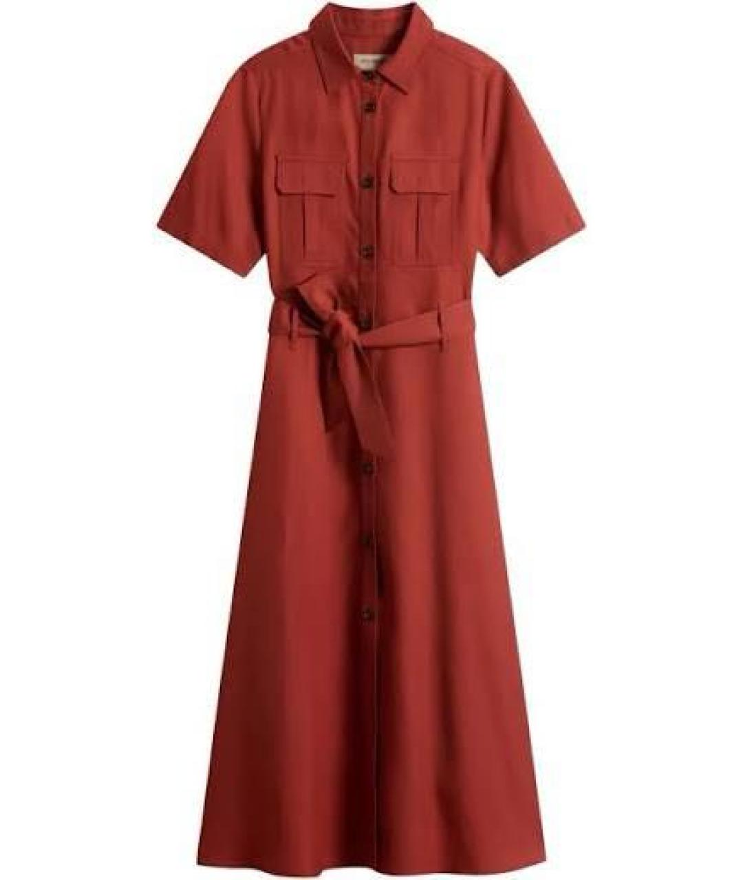 WOOLRICH Бордовое лиоцелловое повседневное платье, фото 9